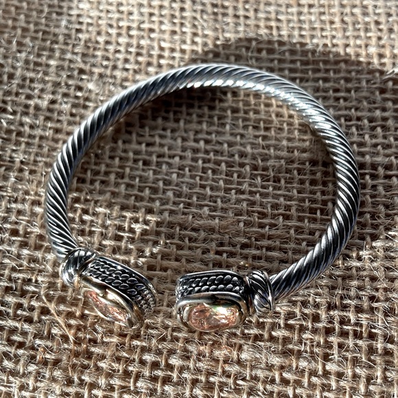 Juvell Two-Tone Yellow Citrine Twisted Cable Bracelet - Picture 2 of 12